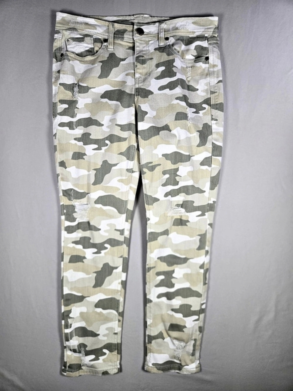 Seven7 7Fam Skinny Fit Camo Distressed Jeans Size 8